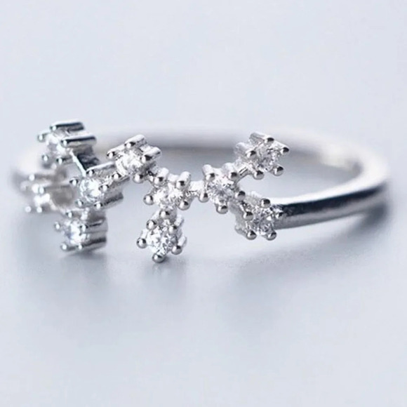 😍Zodiac Constellations Sagittarius Silver Size Adjustable Ring For Women, F182 - Picture 5 of 5